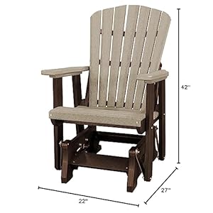 Slat Fan Back Poly Adirondack Glider Outdoor Patio Chair Tudor Brown Weatherwood