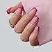 BTArtboxnails French Tip Press On Nails - Pink Short Square Valentines Press On Nails, Soft Gel Nail Tips, 160Pcs Soak Off Acrylic Fake Nail Extension in 16 Sizes
