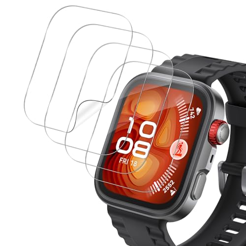 HidWee Compatible con Huawei Watch Fit 4 Pro/Fit 4/Watch Fit 3 Protector de Pantalla, 4 Piezas HD Anti-Arañazos Protector Película de Flexible de TPU [No es de cristal], Anti-Burbujas Protectora