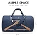 Coolife Garment Bag Carry On Convertible Travel Duffel Bag with Shoe Pouch Weekender Bag for Women Men 2 in 1 Hanging Suit Bag with Shoulder Strap Business Travel Bag (Navy, Standard)