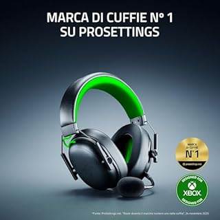 Razer BlackShark V3 X HyperSpeed per Xbox - Cuffie wireless per eSport - Ultraleggere 270 g - Driver TriForce da 50 mm - Microfono rimovibile - HyperSpeed 2,4 GHz e Bluetooth - Xbox/PC | Nero