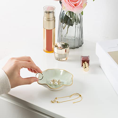 Jewelry Dish Tray, Ring Dish, Ceramic Trinket Tray, Key Bowl, Decorative Plate, for Friends Sisters Daughter Mother(Light Green) - Image 9