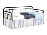 Ruffled Daybed Skirt with Split Corners Twin Size - 12 Inch Tailored Drop Easy Fit - Daybed Dust Ruffle - 100% Microfiber Soft, Wrinkle-Free Daybed Bedskirt (White, Twin-12 Drop)