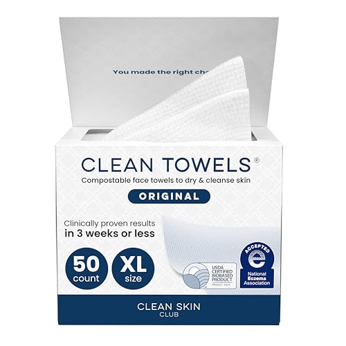Clean Skin Club Clean Towels Xl®, 100% Usda Biobased Face Towel, Disposable F...