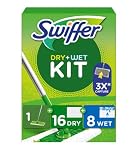 Swiffer – Swiffer Bodenwischer Dry & Wet Starter-Set, 1 Stab, 16 Trock