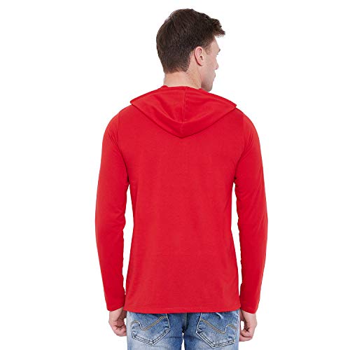 Image of LE BOURGEOIS Men Solid Regular Fit Hooded Neck Full Sleeve Cotton Sweatshirt Hoodie T-Shirt