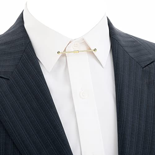 VVCome 3PCS Men's Classic Tie Clips - Shirt Collar Clip Bar for Necktie - Gold, Silver, Black Tone - Tie Pins, Collar Holder - Image 7