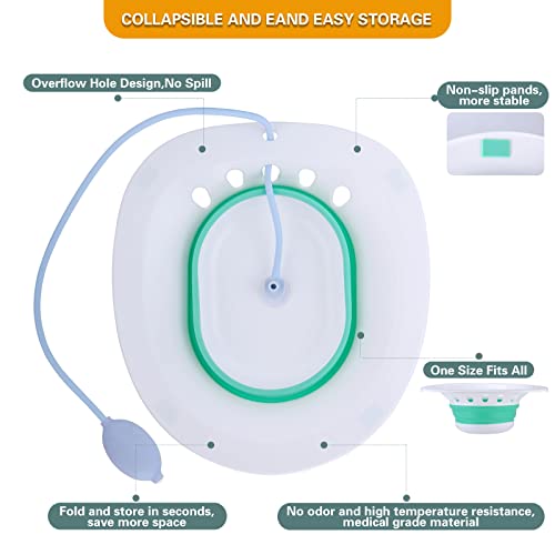 Sitz Bath For Toilet Seat- Soothes Hemorrhoids & Perineum, Suitable For Pregnant Women, Postpartum Care, Yoni Steam Seat For Toilet - Collapsible, Soaked Steam Relief Of Vaginal/Anal Inflammation #TOP4