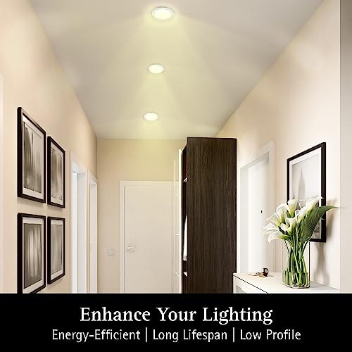 Ultralux 7 Inch Modern Led Recessed Downlight, 12W 750 Lumens 3000K Led Lights For Room, White Ultra Thin, Dimmable Spot Lights Indoor With Junction Box + Mounting Kit And 3-Lever Wago Connectors #TOP1