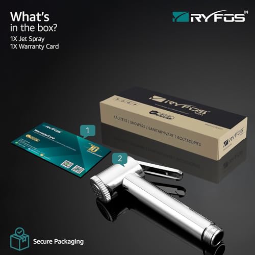 Image of India's 1st Lifetime Support Brand, R1020HF, ABS, Health Faucet | Jet Spray Gun for Toilet | Health Faucets | faucet for Toilet | 1-Piece, Chrome Finish