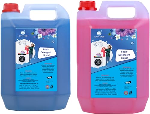 Image of GOVIN WASH Detergent Liquid for Washing Machine blue and pink combo pack of -2.
