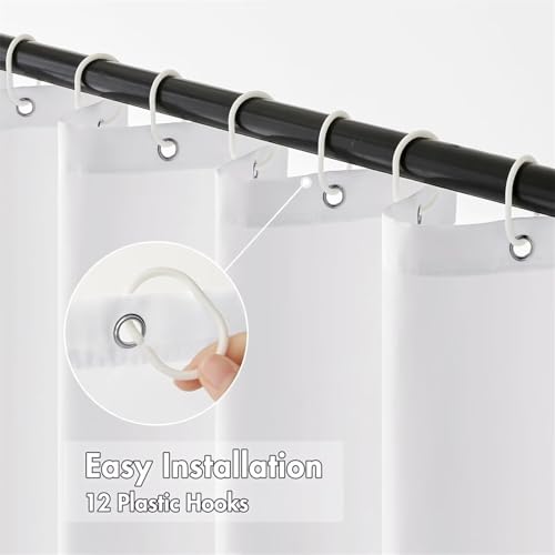 Wehsaeho Rideau de Douche Anti Moisissure Plage Rideau Douche Étoile de Mer Imperméable Tissu Lavable en Machine Polyester Shower Curtain avec 12 Crochets, Decoration Jardin Exterieur 90x180 cm R-144 – vue 4