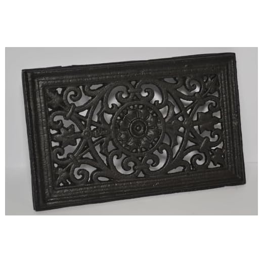 SEZAM Rejilla de ventilación de hierro fundido 23 x 2,5 x 14,5 cm para estufas de azulejos, estufas de leña y chimeneas – Rejilla de aire caliente – Rejilla de ventilación para hornos OZ110 (Negro)