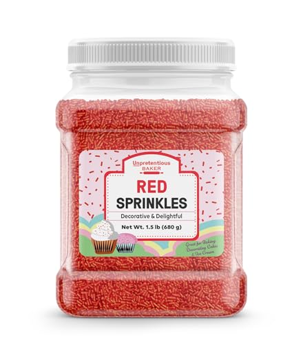 Unpretentious Red Sprinkles (4 Cups) Jimmies, Decorative Dessert Topping, Festive