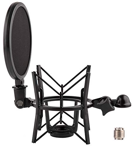 LYRCRO Microphone Shock Mount with Integrated Pop Shield for Rode