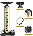 Bike Pump with Pressure Gauge, WEIDMAX 160 PSI Bike Floor Pump fits Presta & Schrader Valve Bicycle Tire Inflator Bicycle Air Pump Portable Bike Pump, Bicycle Pump with Air Ball Pump Inflator Black