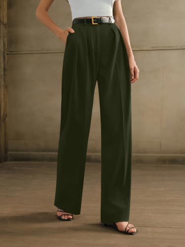 Image of GRECIILOOKS Trousers for Woman | Womens High Rise High Waist Flared Korean Style | Formal Pant for Women Office Wear| Track Pants for Womans Elegant for College & Events (Available in Plus Size)