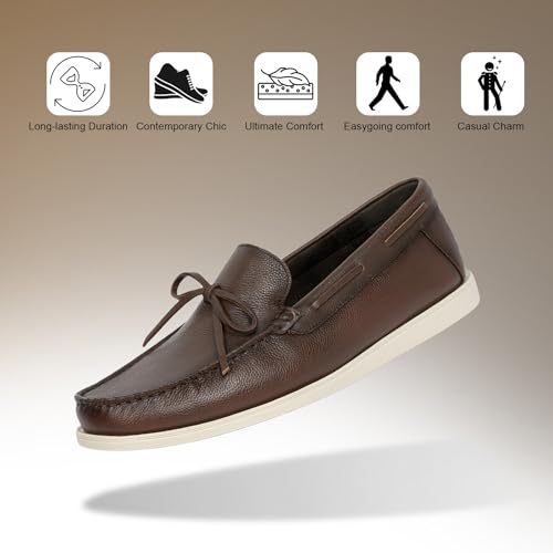 Image of HYLI Genuine Leather Slip on Loafers for Men - Durable | Comfortable | Breathable | Odor Resistance | Flexible