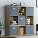 Vida Designs Durham Cube Bibliothèque de Rangement pour Salon ou Bureau (9 Cubes et 5 paniers Gris, chêne)