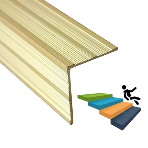 Protection de bordure d'escalier en forme de L en laiton, marches sécurité de transition