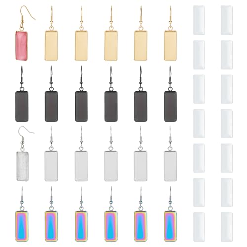 Crochets de boucles d'oreilles en acier inoxydable rectangulaires pour création de bijoux durables