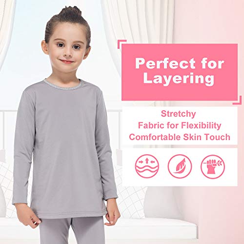 Subuteay Girls Thermal Top Fleece Lined Long Sleeve Undershirts Baselayer for Kids3