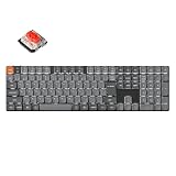 【国内正規品】Keychron K5 Max ロープロファイル ワイヤレス・カスタムメカニカルキーボード、フルサイズ、2.4GHz・Bluetooth無線・有線対応/QMKプログラム可能/日本語JISかな印字なし、White LEDライト、ダブルショットPBTキーキャップ、Mac Windows対応 (ロープロファイルGateronメカニカル赤軸)