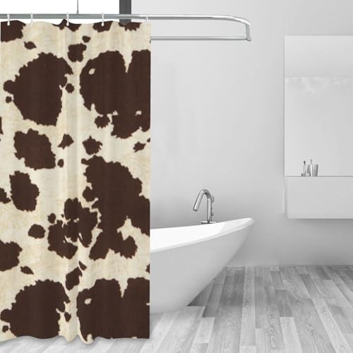 Rideau de douche marron imprimé vache de haute qualité résistant à l'eau