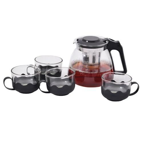 Conjunto Chaleira de Vidro 1L com Infusor + 4 Xícaras- Wincy