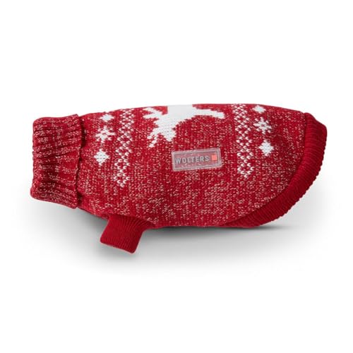 Wolters Strickpullover Elch mit Glitzer, Größe:25 cm, Farbe:rot/Silber