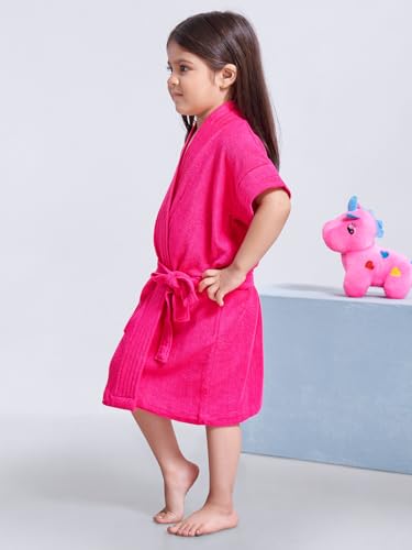 Image of SAND DUNE Baby Girls Terry Cotton Bathrobe, Quick Dry, 1-4 Years
