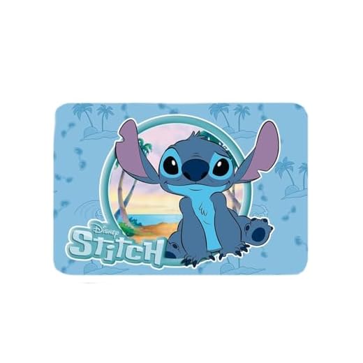 Mc Srl Disney Lilo e Stitch - Tovaglietta Americana PVC Ripiegabile di Stitch, Tovaglietta da Tavolo per Colazione e Merenda per Bambini e Bambine, 30x44cm (Azzurro), LST0843