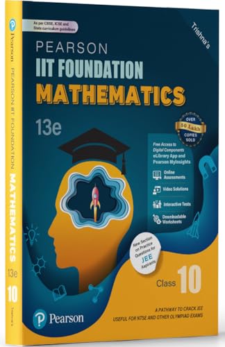 Image of Pearson IIT Foundation'25 Class 10 Physics Chemistry Mathematics (set of 3) | For JEE, NTSE & Olympiad Exams | JEE Practice Questions| Free Access to ... Solutions & Interactive Tests | 13th Edition