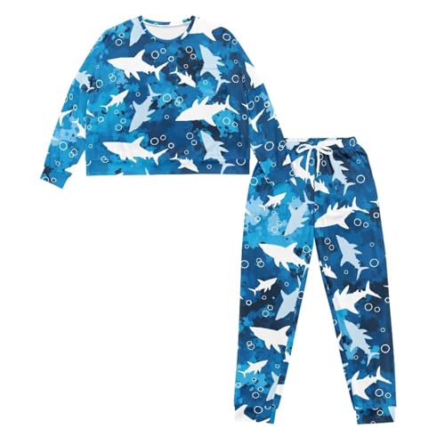 Image of Women's Pajamas Set Soft 2 Piece Loungewear Long Sleeve Pj Set Matching Sleepwear with Pockets for Women Plus Size