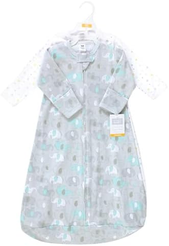 Hudson Baby Unisex Baby Cotton Long-Sleeve Wearable Sleeping Bag, Sack, Blanket, Neutral New Elephant, 18-24 Months