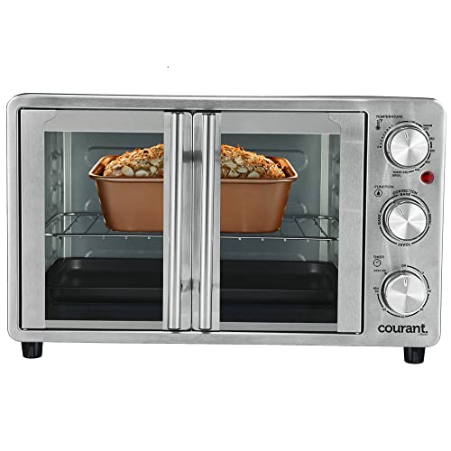 Comparison: Best Convection Oven For Baking 10 Courant French Door Convection Toaster Oven & Broiler, Bake Broil Toast Oven, Fits 9x13’’ Aluminum Baking Pan, 6-Slices, 10’’ Pizza, Convection Oven - Stainless Steel