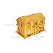COLLBATH 2pcs Ancestral Worship Gold Villa, Chinese Plastic Golden House Offerings, Funeral Ritual Supplies for Deceased Family Tribute and Qingming