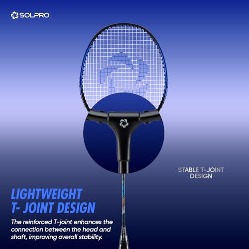 Image of SOLPRO Vanguard 8 Aluminium Badminton Racket for Beginners & Intermediate, Adult & Kids Shuttle Bat with Full Cover Bag, Lightweight Racket with Durable Frame for Practice & Match