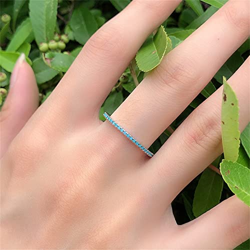 Dtja Turquoise Stackable Ring For Women Girls Boho Blue Stone Stacking Statement Knuckle Band Rings Comfort Fit Simple Retro Wedding Promise Christmas Birthday Jewelry Gift thumb #1