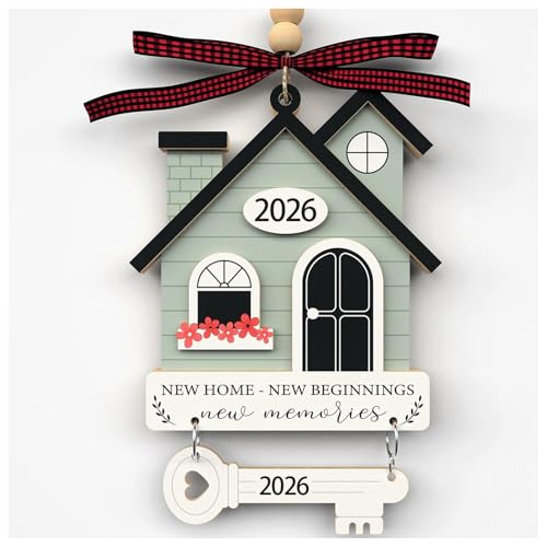 New Home Gifts Ornament 2026 House Warming Gifts Wooden Hanging Houses New Home Housewarming Presents Homes for Couple Keepsake for First Homes Beginnings for Women Family Friends Gift Ideas