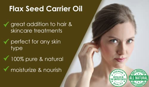 Greenhealth Flaxseed Oil - 100% Pure Carrier Oil Cold Pressed - 4 Fl Oz #TOP1