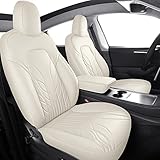 Huidasource Upgrade Tesla Model 3 Seat Covers, Full Coverage Waterproof Leather Front & Rear Car Sea
