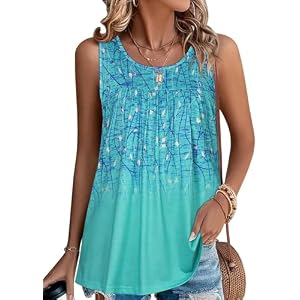 CHICGAL Womens Summer Tank Tops Sleeveless T Shirt Casual Loose Fit Tunic Blouses