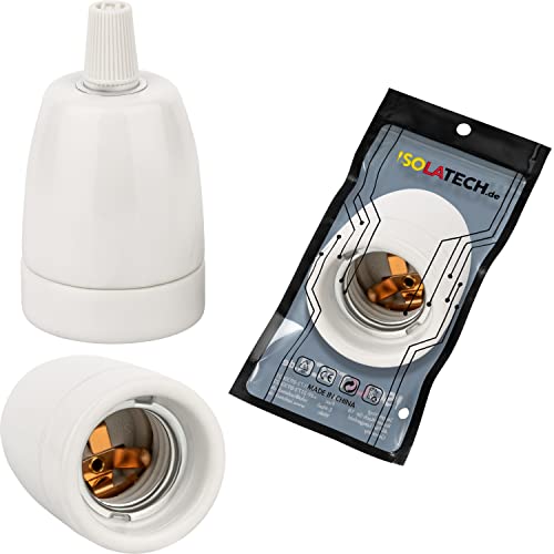ISOLATECH 1pc E27 portalámparas de cerámica con alivio de tensión LED bombillas de ahorro de energía (max.250V/4A) bombillas empotrado en el techo cocina zócalo cuarto de baño resistente al calor