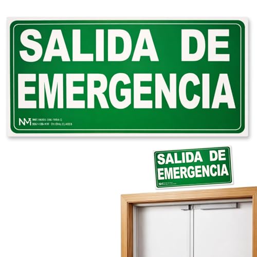 Señal Salida Emergencia, Señal Evacuación de emergencia, fotoluminiscentes, Señal Indicativa de Salida, Cumple normativa RICPI RD 513/2017 (Clase B), UNE-en ISO 9001, PVC 0,7mm, Tamaño 32 x 16 cm