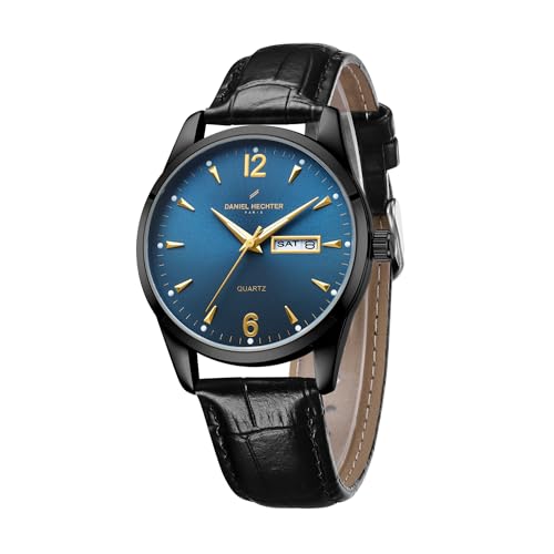 Image of Daniel Hechter Paris Analog Quartz Watch for Men with Sunray Round Dial, Leather Strap, Day & Date Display & Water Resistant