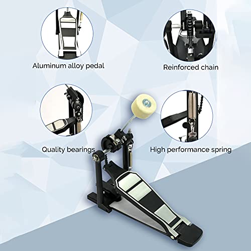 Trommelpedaal drum pedaal met drum wol beater aluminiumlegering singles drum pedaal drum set pedaal enkel pedaal - Image 7