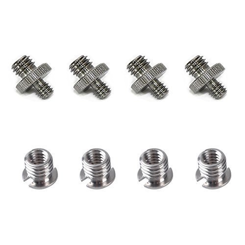 Gocomcom Honbay 4PCS 1/4" Male -3/8" Male Converter Screw +4PCS Female 1/4" to Metal 3/8" Convert Screw Adapter for Tripod Monopod Ballhead DSLR SLR
