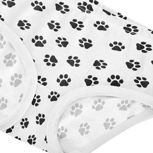 Girls Underwear Toddlers 2t Cotton Little Girl Panties Durable Briefs Undies Kids Black Dog Paw Prints White4
