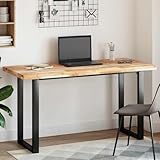 Gecheer Tischplatte Rechteckig 120x60x4 cm Massivholz Akazie, Schreibtischplatte Bürotischplatte für Büro Workshop Bastler und Heimwerker4008792